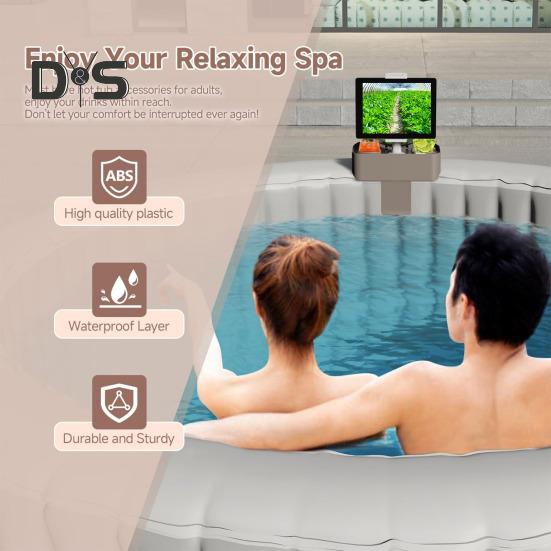 Ayarlanabilir Jakuzi Tepsisi Masa Bardak Tutuculu Telefon Standlı Çoğu Şişme Havuz Spa için Yetişkinler için Temel Jakuzi Aksesuarları