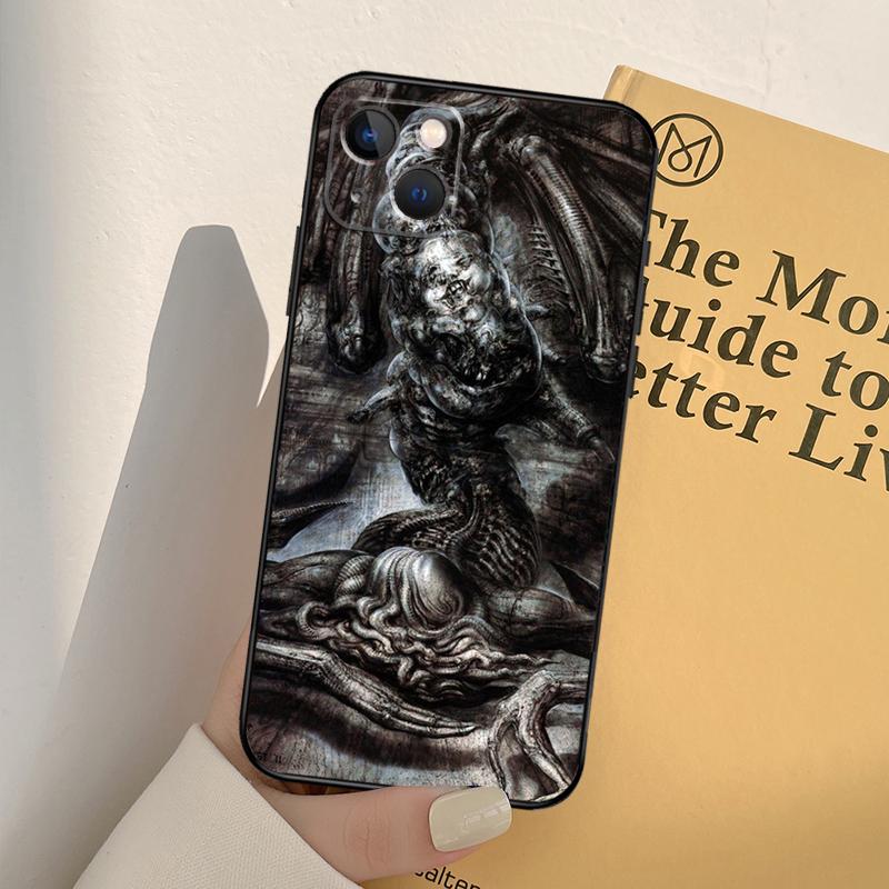 Custodia Hr Giger Li II Per iPhone 13 14 Pro Max 11 12 Mini 6S 7 8 Plus SE 2020 2022 X XR XS MAX Cover Coque