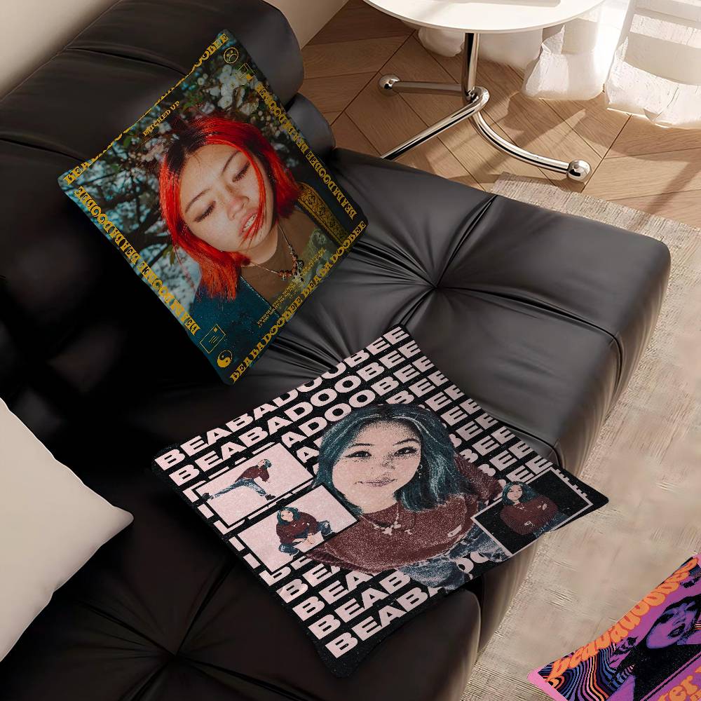 Singer B-Beabadoobee Pillow Covers Cartoon Sofa Decorative Home Double-sided Printing Short Plush Cute Cushion Cover