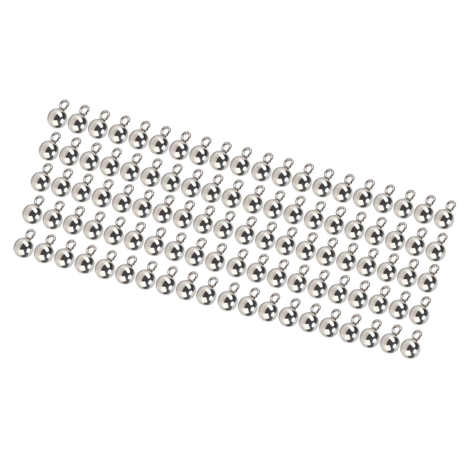 

100Pcs Round Beads Stainless Steel Vacuum Plating 5mm Scattered Beads with Split Ring for DIY Jewelry Accessories