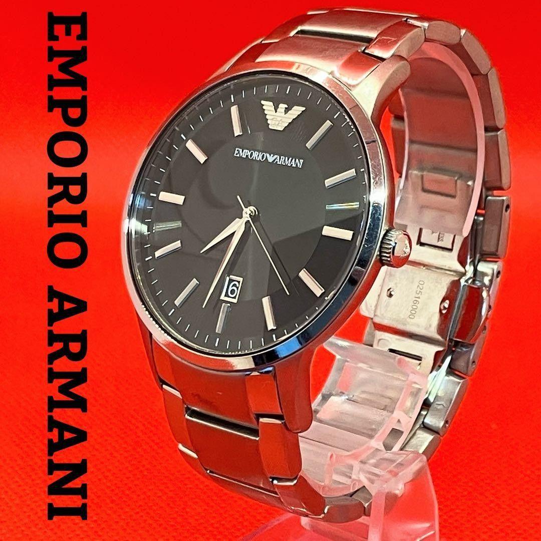 Used Good condition EMPORIO ARMANI Date Quartz Men s Working item New battery