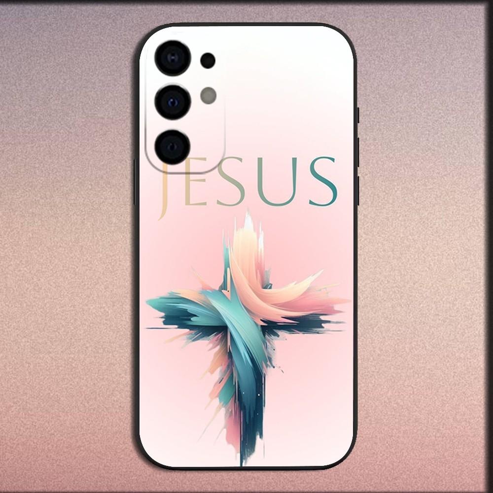 Bible Jesus Christian Cross Phone Case For Samsung S25,S24,S21,S22,S23,S30,Ultra,S20,Plus,Fe,Lite,Note,10,9,5G Black Soft Cover