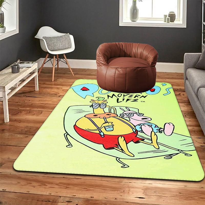 Rocko's Modern Life Rug Floor Mat for Living Room or Bedroom Soft and Comfortable Carpet a Gift for Birthday and Holiday.