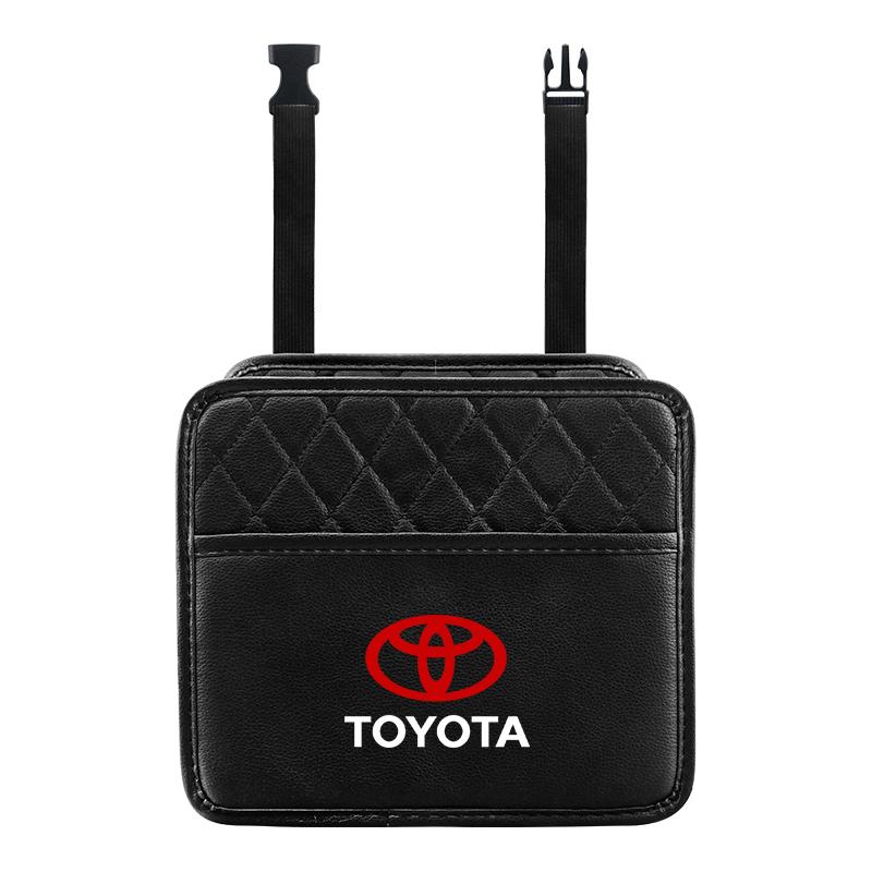 

Car exterior annual inspection sticker Car Seat Back Organizer PU Garbage Bag Car Organizer For Toyota Corolla Camry Prado чорний