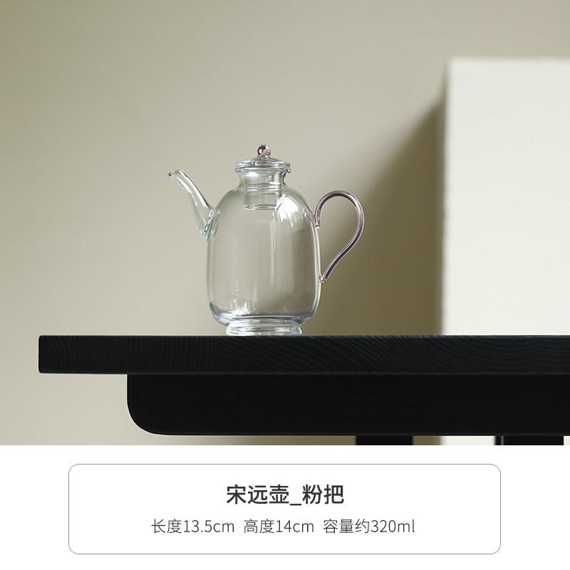 Transparent Glass Cold Water Pot High Boron Silicon Heat-resistant High Temperature Heatable Green Tea Teapot Coffee Pot Teaware