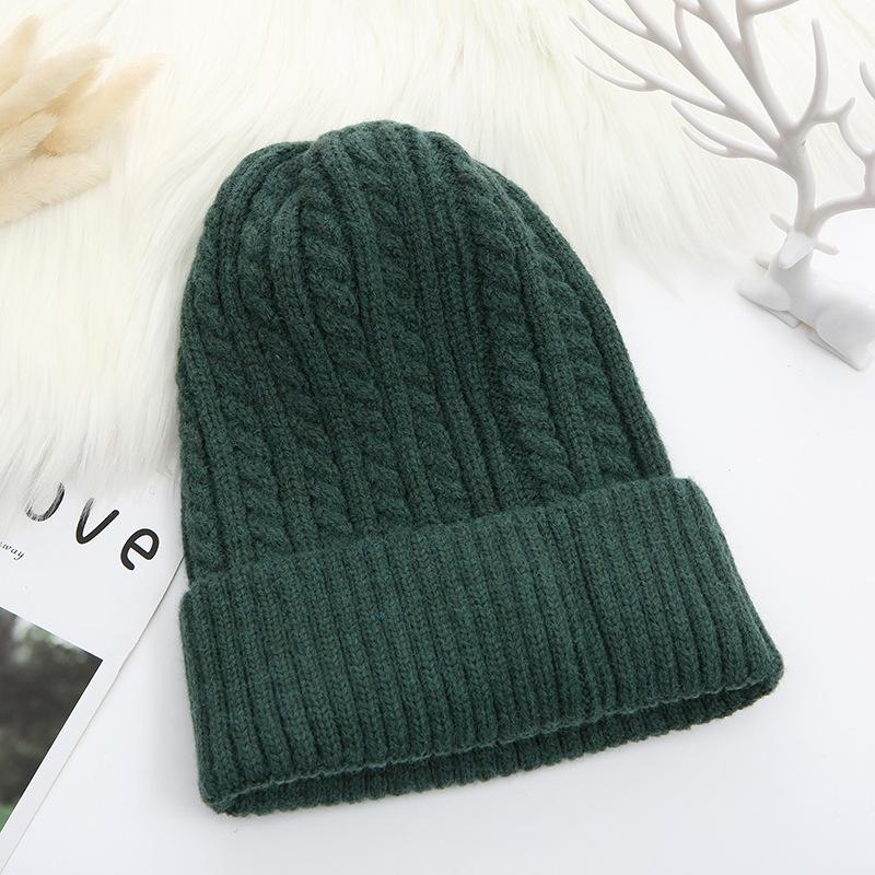 Winter Solid Color Knitted Warm Hat Knitted Women's Hat