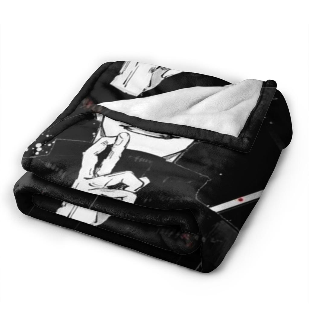 Satoru Gojo Flannel Blankets Jujutsu Kaisen Anime Manga JJK Throw Blankets for Bed Sofa Couch Bedspread,