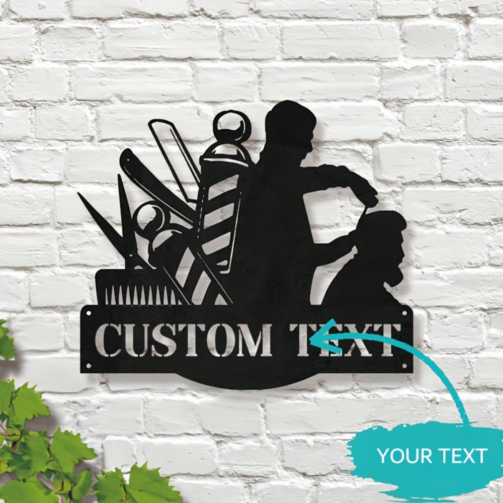 Metal Wall Art Barber Shop Sign Modern Decor Personalized Stylist Gift Kitchen Wall Sculpture