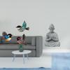 Wooden Bird Wall Art And Monkey Buddha Statue for Garden Study Room Farmhouse Hotel Patio Backyard