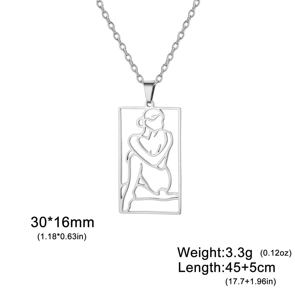 My Shape Shapely Beauty Women Necklaces Charming Pictorial Girl Pendants Pendants Neck Chain Stainless Steel Fashion Jewelry