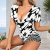 V Neck Short Sleeve One Piece Plus Size Womens Jumpsuit