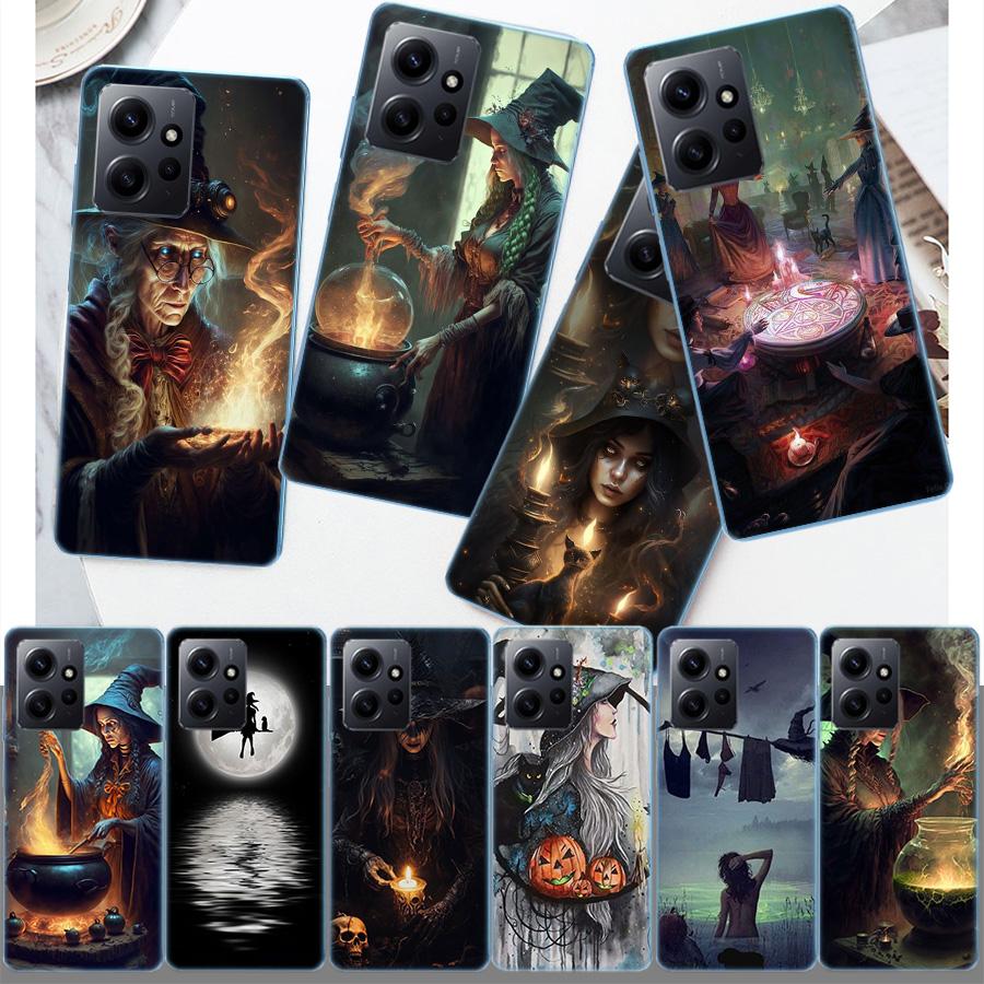 Witch Magic Phone Case For Redmi Note 13 5G 14 Pro Plus Redmi 12 12C 13C 14C 10 10A 10C 9 9C 9T 9A 8 8A K70 Pro TPU Clear Cover