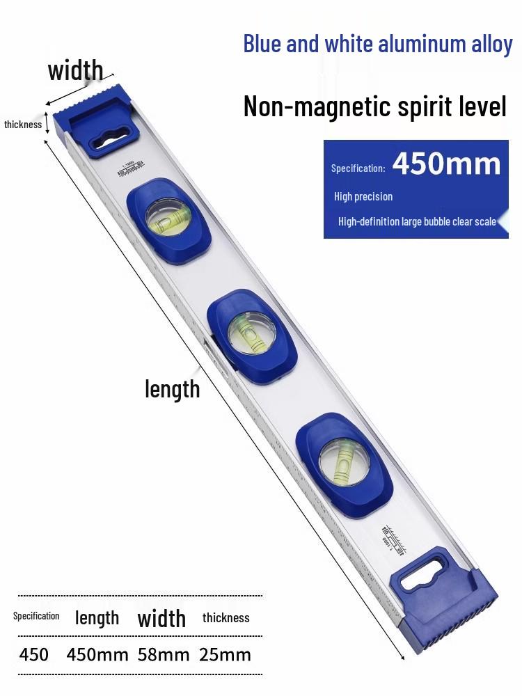 High Precision Magnetic Mini Spirit Level Ruler - Aluminum Alloy, Drop-Proof Tool