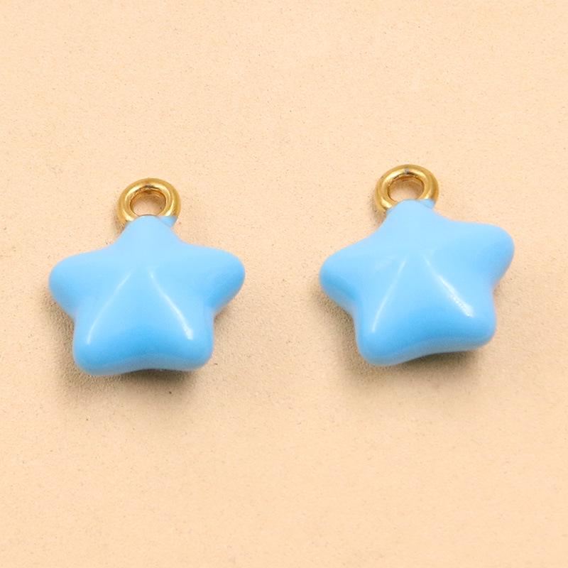 Gold Enamel Stainless Steel Ice Cream Star DIY Jewelry Accessories
