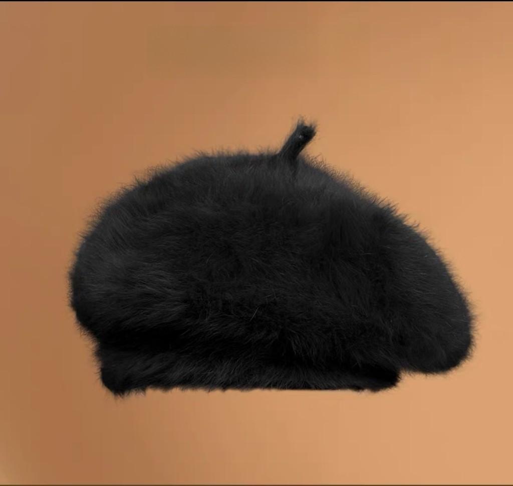 Beanie Hat For Women Autumn Winter Rabbit Fur Beret Sun Protection Stylish Knit