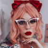 Anti -Blue Light Metal Comfortable Color Cat Eye Eyeglasses Frame Women Vintage Spring Hinge Optical Frame Computer Glasses