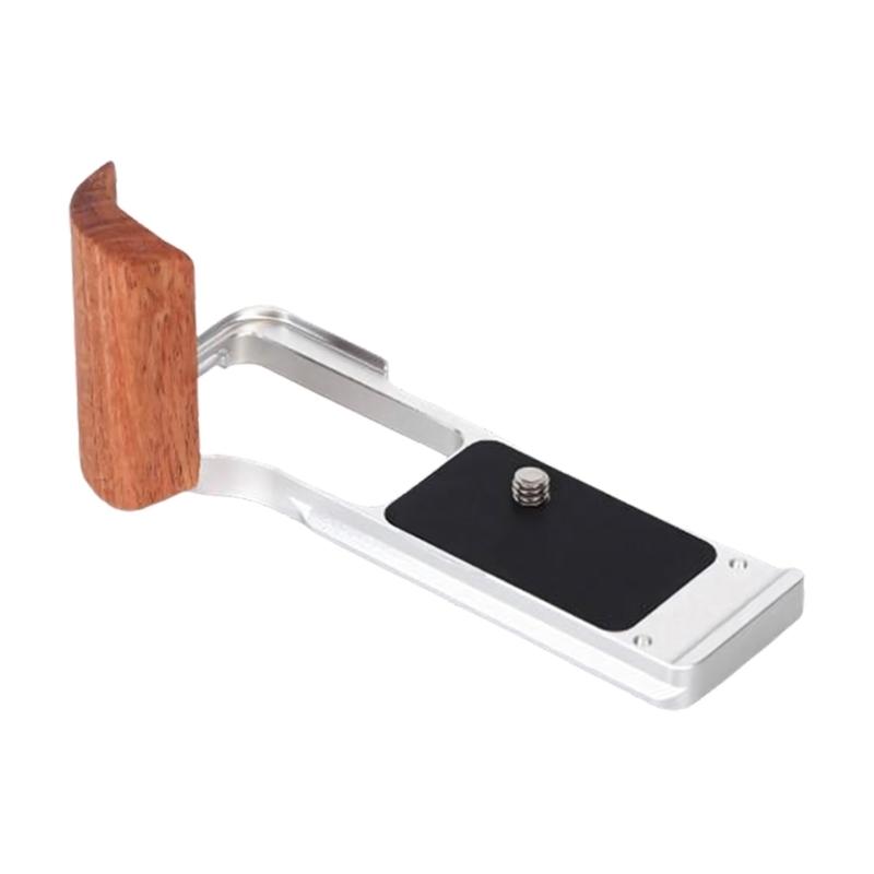 

High Precise Aluminum Base Wooden Handle For R50V Cameras Hand Grip Improved Ergonomics And Durability 1/4inch Screw серебряный
