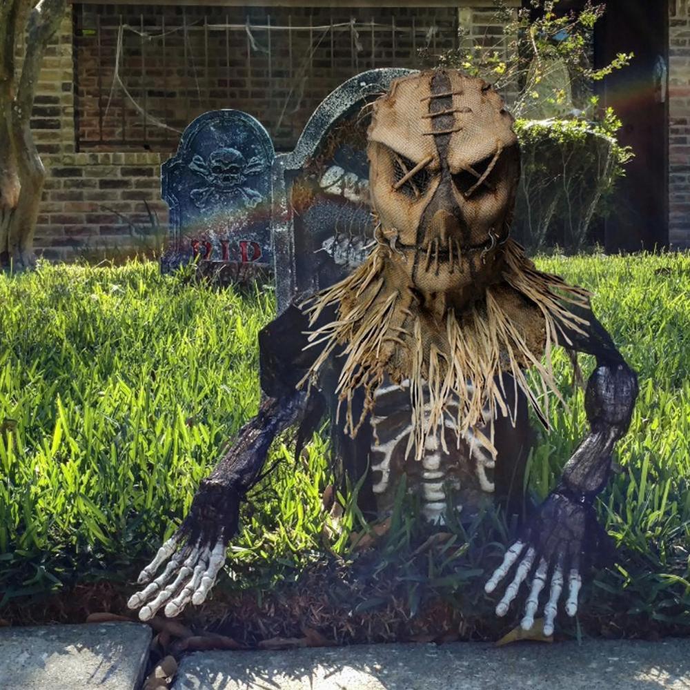 Halloween Latex Mask Horror Scary Scarecrow Cosplay Costume Props Adults Holiday C Style