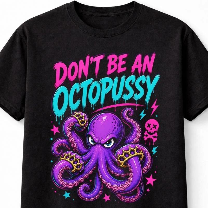 Dont Be an Octopussy Funny Octopus Graphic Humor Adult Joke Unisex TShirt S