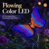 Outdoor Solar Garden Stake Lamp Flowing LED Butterfly Light 6-8H Fast Charge 8H Runtime for Lawn Pathway Yard Patio Decor