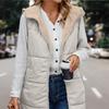 Womens 2025 Fall Reversible Vests Sleeveless Fleece Jacket Zip Up Hoodie Pockets Long Warm Winter Coat