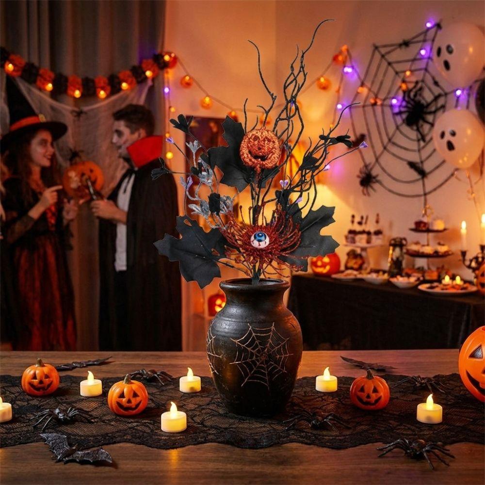 Realistic Maple Leaf Floral Stems Gothic Style Faux Fall Leaves Party Vase