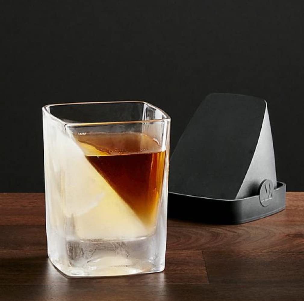 Morning Place Old-Fashioned Glass with Silicone Ice Mold, 240ml (1 piece)