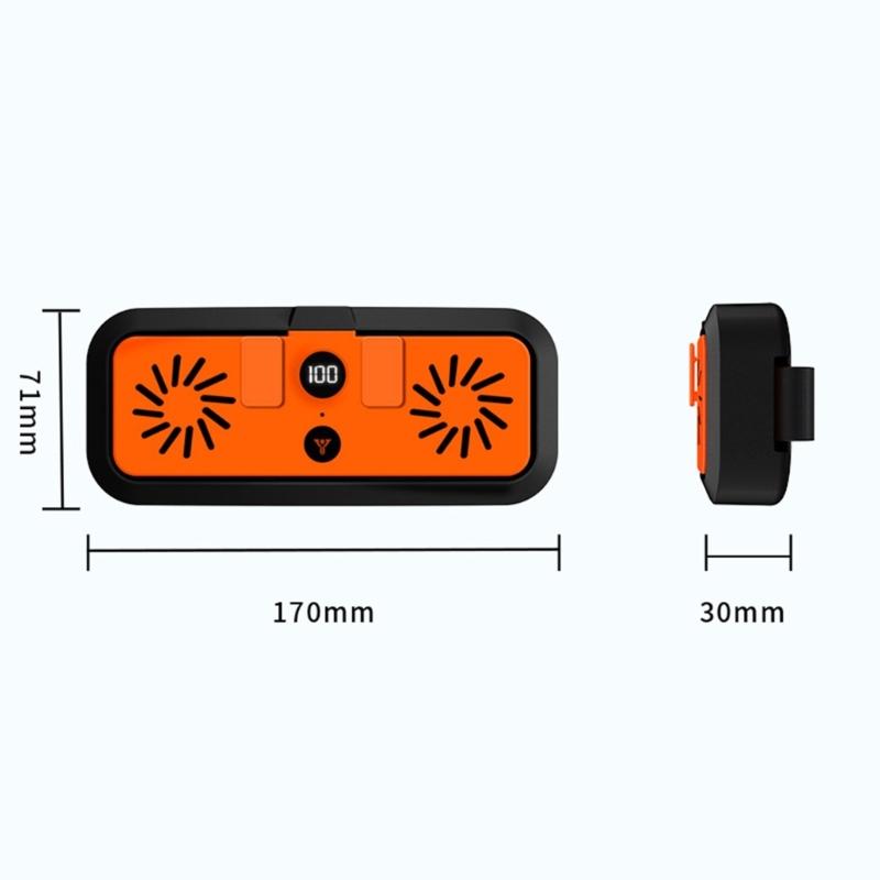 Outdoor Waist Fan Leafless Hanging Charging Lighting Function 4 Speed Mini Portable Strong Cooling Fan Camping
