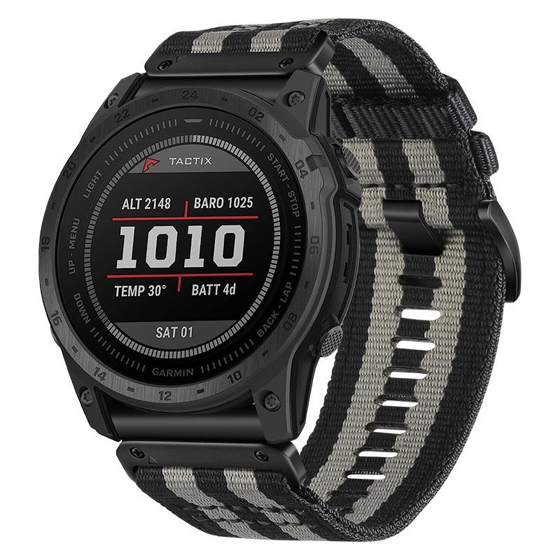 26/22mm Gewebtes Nylon Uhrenarmband für Garmin Fenix 7X Pro/6X/55X Taktische Modelle