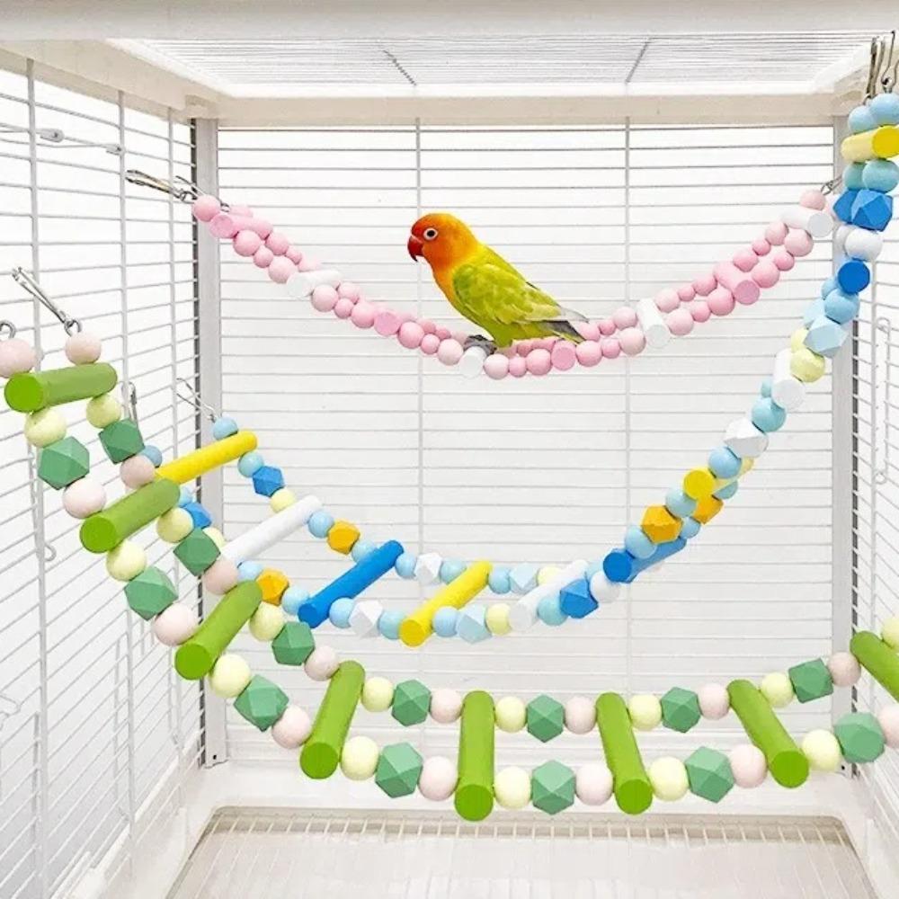 Wooden Bridge Swings Hanging Parrot Ladder New Climbing Ladder Toys  for Parakeet Cockatiel