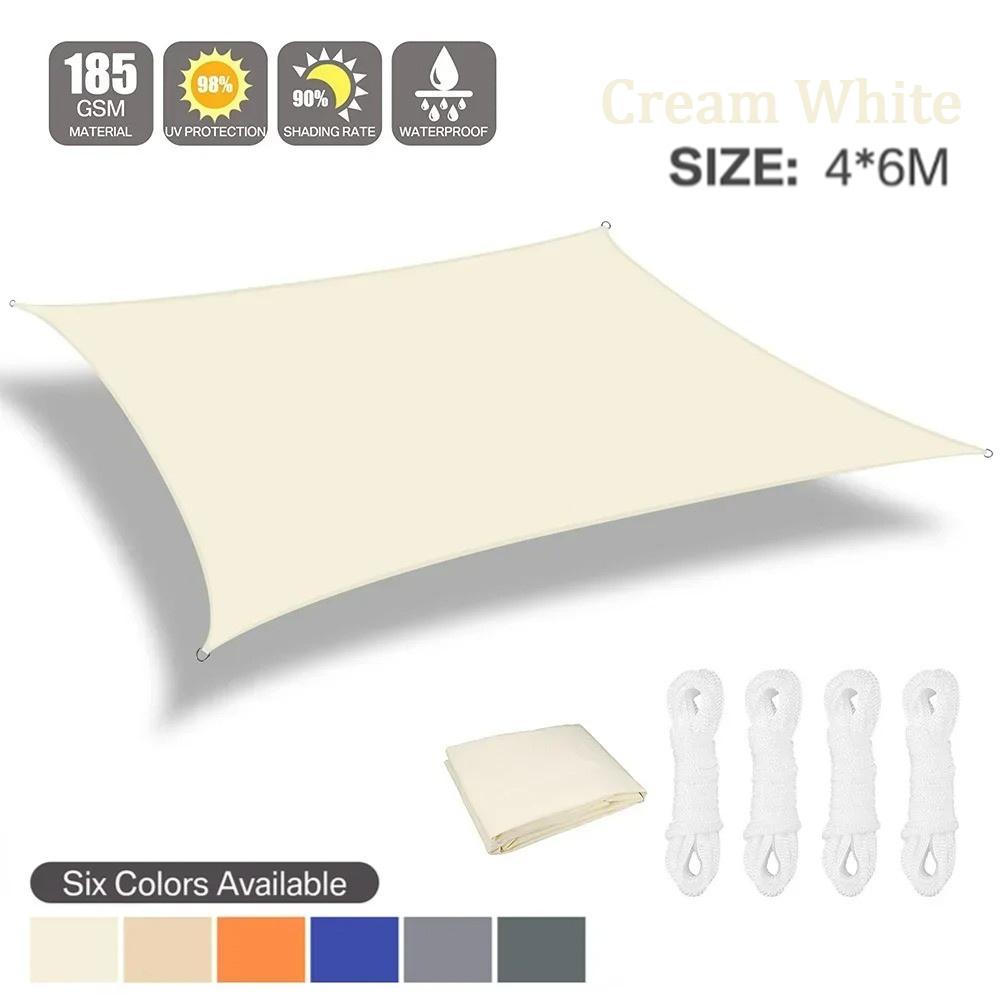 Sun Shade Sail 6m/5m/4M/3m/2M Triangle Rectangle UV Block Sunshade Cloth Canopy for Yard Deck Patio Backyard Lawn Garden Outdoor