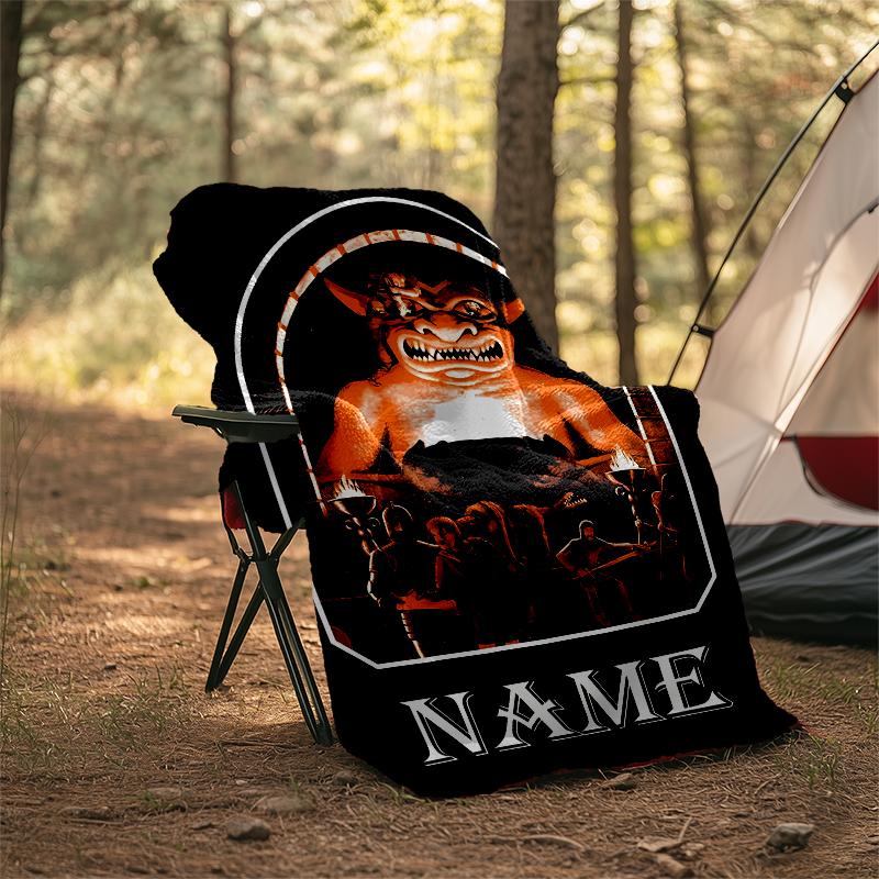 Personalized Custom Name Blanket - Dungeons & Dragons Print Design,Blanket for Sofa,Bed,Travel,Camping - Soft and Warm, Great Gift