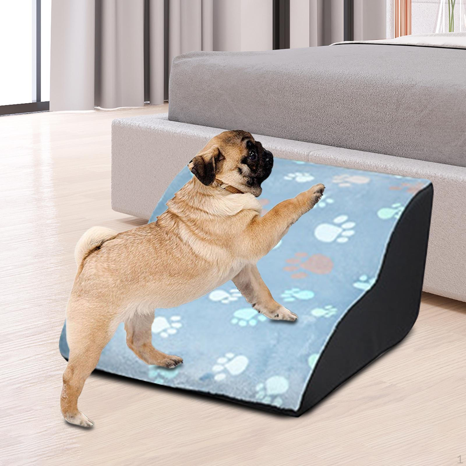 

2-ступеневий пандус для маленьких собак, надширока неслизька драбина для підйому домашніх тварин grey blue