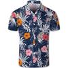 Spring New Mens 70s Disco Party Shirts Casual Paisley Button Down Shirt Vintage Floral Hawaiian Beach Short Sleeve Lapel Shirt