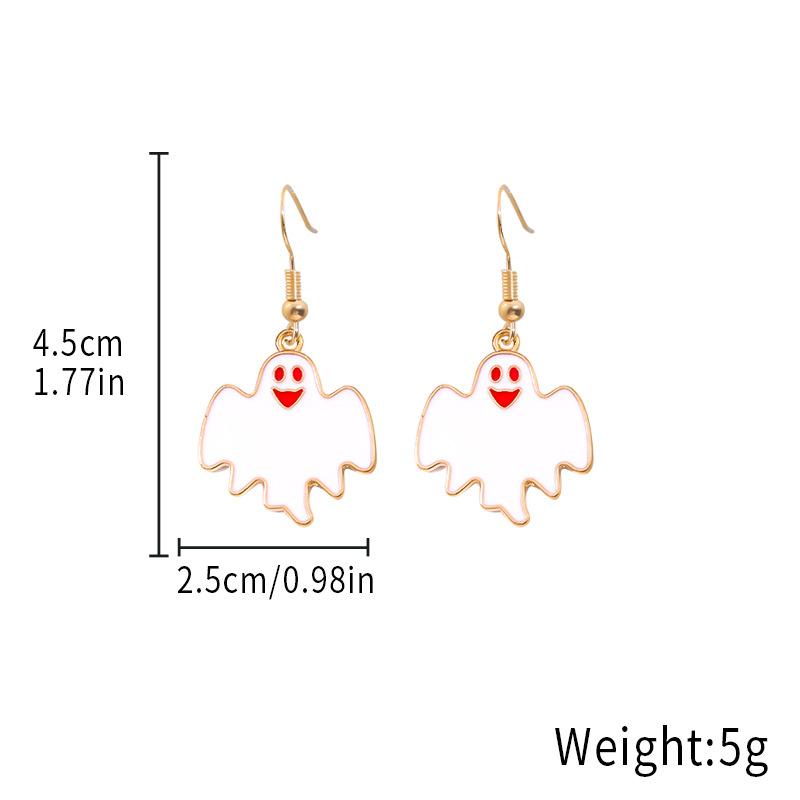 Halloween Earrings Cartoon Ghost Kid Earrings, Dripping Oil Cute Reaper Pumpkin Earrings Horror Earrings