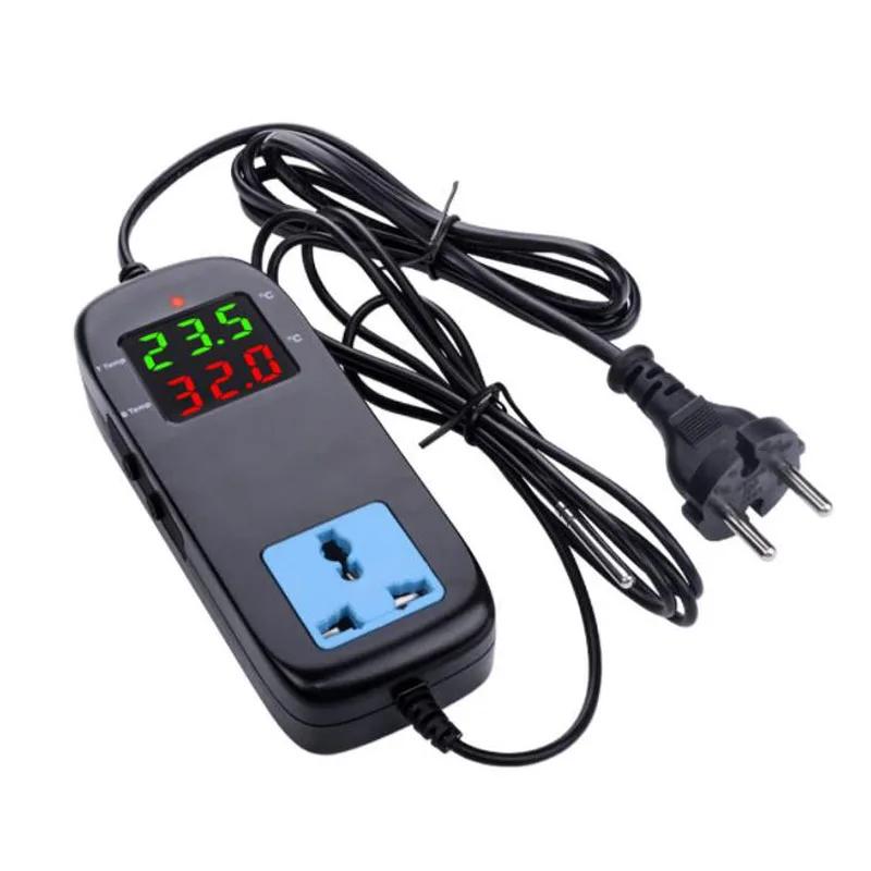 

MH-2000 AC 85V-250V Quality Electronic Thermostat LED Digital Breeding Temperature Controller Thermocouple Thermostat w/ Socket чорний