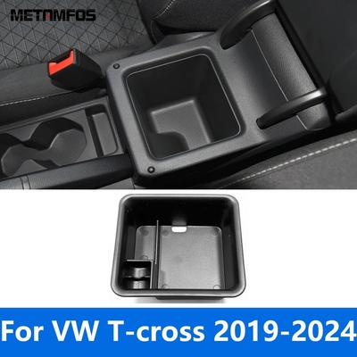 For Volkswagen VW T-cross Tcross -  2024 Center Console Armrest Storage Box Pallet Container Holder Tray Organizer