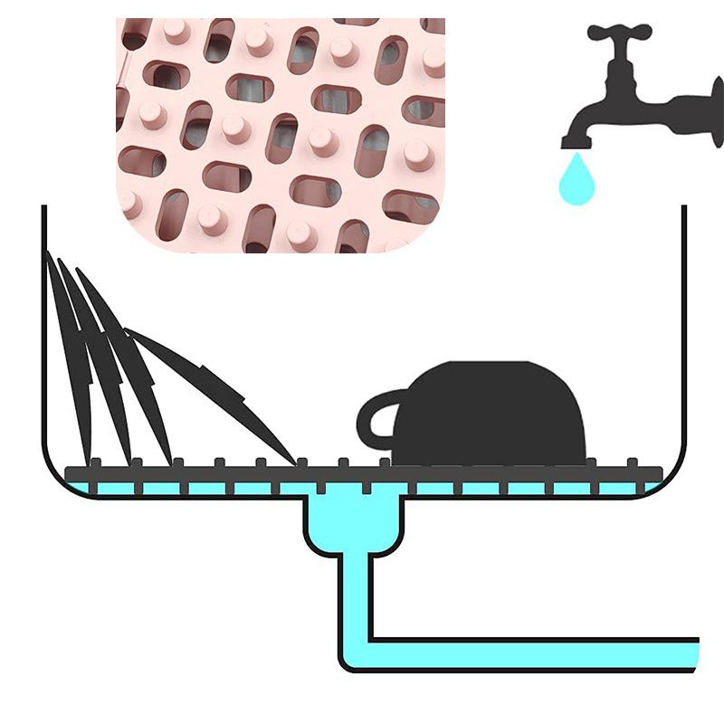 Hollow Silicone Non-slip Heat Insulation Mat Bar Kitchen Sink Protection Mat for Tea Set Tableware