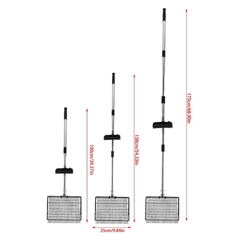 4 Section Long Handle Chicken Poop Scooper Poops Scoops With Rakes Design For Poultry Coops Cleaning And Pet Waste Removal