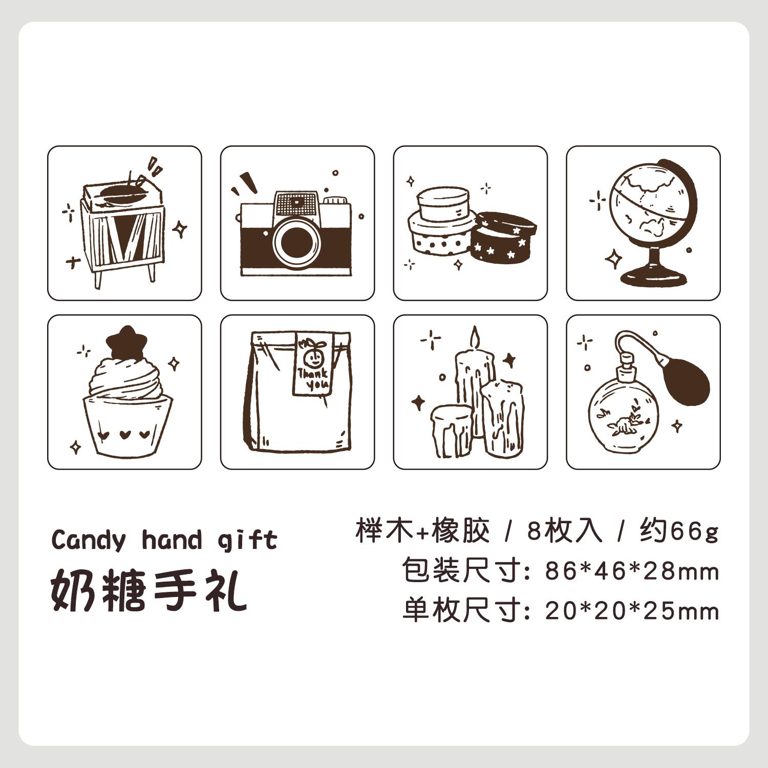 

8 Pcs Vintage Cartoon series Wooden Rubber Letter Number Symbol Stamp Set For Card Making Planner Scrapbook