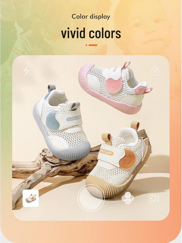 Summer Mesh Breathable Toddler Sandals - Boys & Girls, Soft Sole, Ideal for One-Year-Olds
