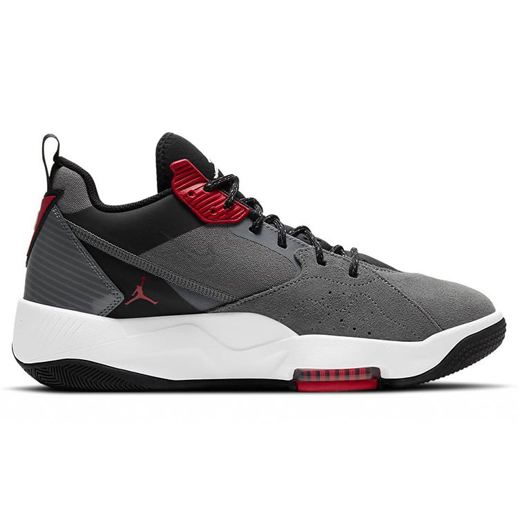 Jordan Zoom 92 Fabric Synthetic Leather Sports Round Toe Cushioning Non-Slip Wear-Resistant Low-Top Casual Shoes Unisex Sneaker Gray Red CK9183-006