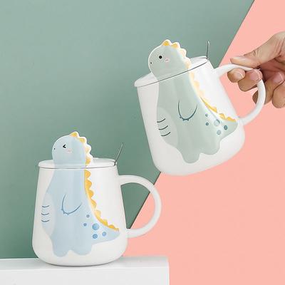 Cartoon Dinosaur Modeling Mug Cute Personality Ceramic Cup Coffee Cup Milk Cup Water Cup Drinking Set