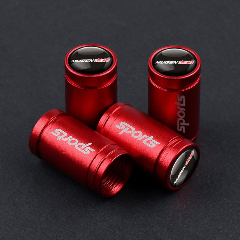 4Pc Aluminum Car Tire Valve Stem Cap Dust Cover Accessories For Honda Civic Fit Accord City Vezel CR-V S660 Odyssey HR-V Insight ajw256