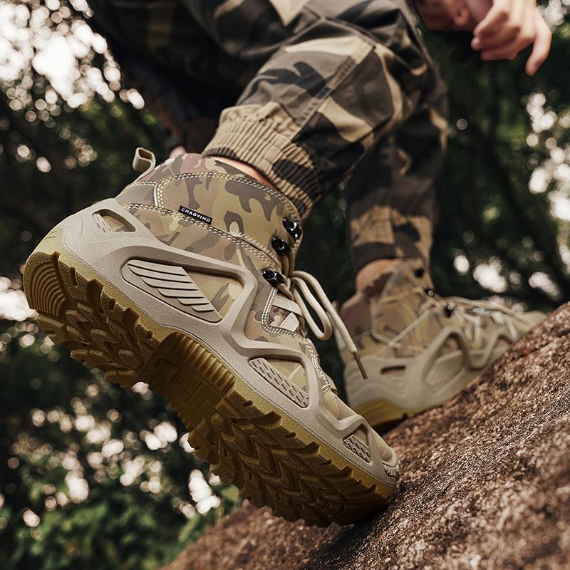PARZIVAL Men Boots Camouflage Outdoor Boots Autumn Winter Tactical Hiking Boots Professional Mountaineering Boots Trecking Shoe