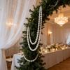 1Set Wedding Backdrop Wall Decor - Faux Large Pearl - DIY Beaded Garland White Ball Pendant & Figurine