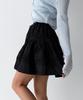 The Green Lab Punched Lace Tiered Mini Skirt [Black]