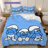 Smurfs Blue Cartoon Adventure Bedding 1 Duvet Cover 2 Pillowcase Without Core Christmas Birthday Gift Bedding Set Soft And Comfortable