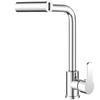 Rubinetto da cucina a cascata in 4 modalità Spruzzatore a getto Rubinetto per lavabo con foro singolo caldo freddo in acciaio inossidabile con montaggio su ponte