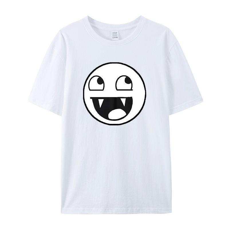 2026 New Fun Face Meme Wacky Print High Quality Mens Short Sleeve Crew Neck Breathable Comfortable Loose Tee